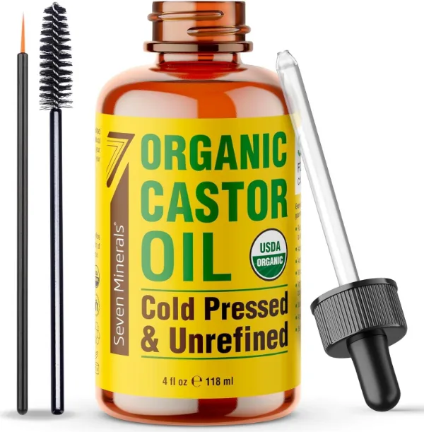 Seven Minerals USDA Organic Castor Oil, 4 oz